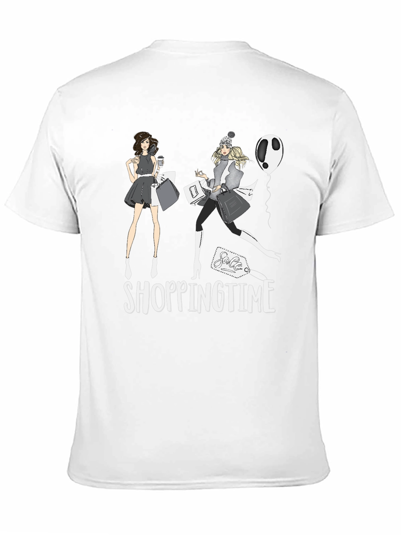 Shopping Time Black T-Shirt