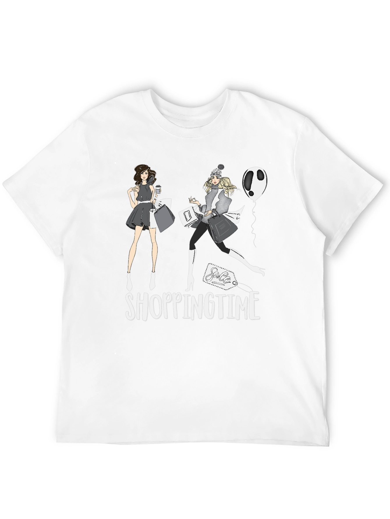 Shopping Time Black T-Shirt