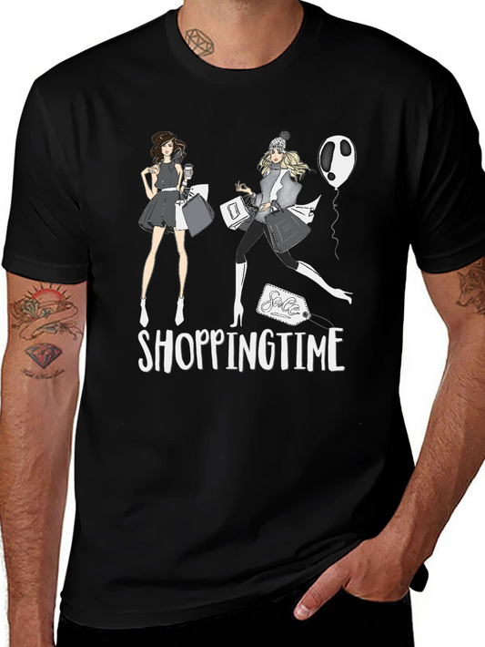 Shopping Time Black T-Shirt