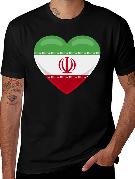 Iran Flag Heart T-Shirt - Show Your Love