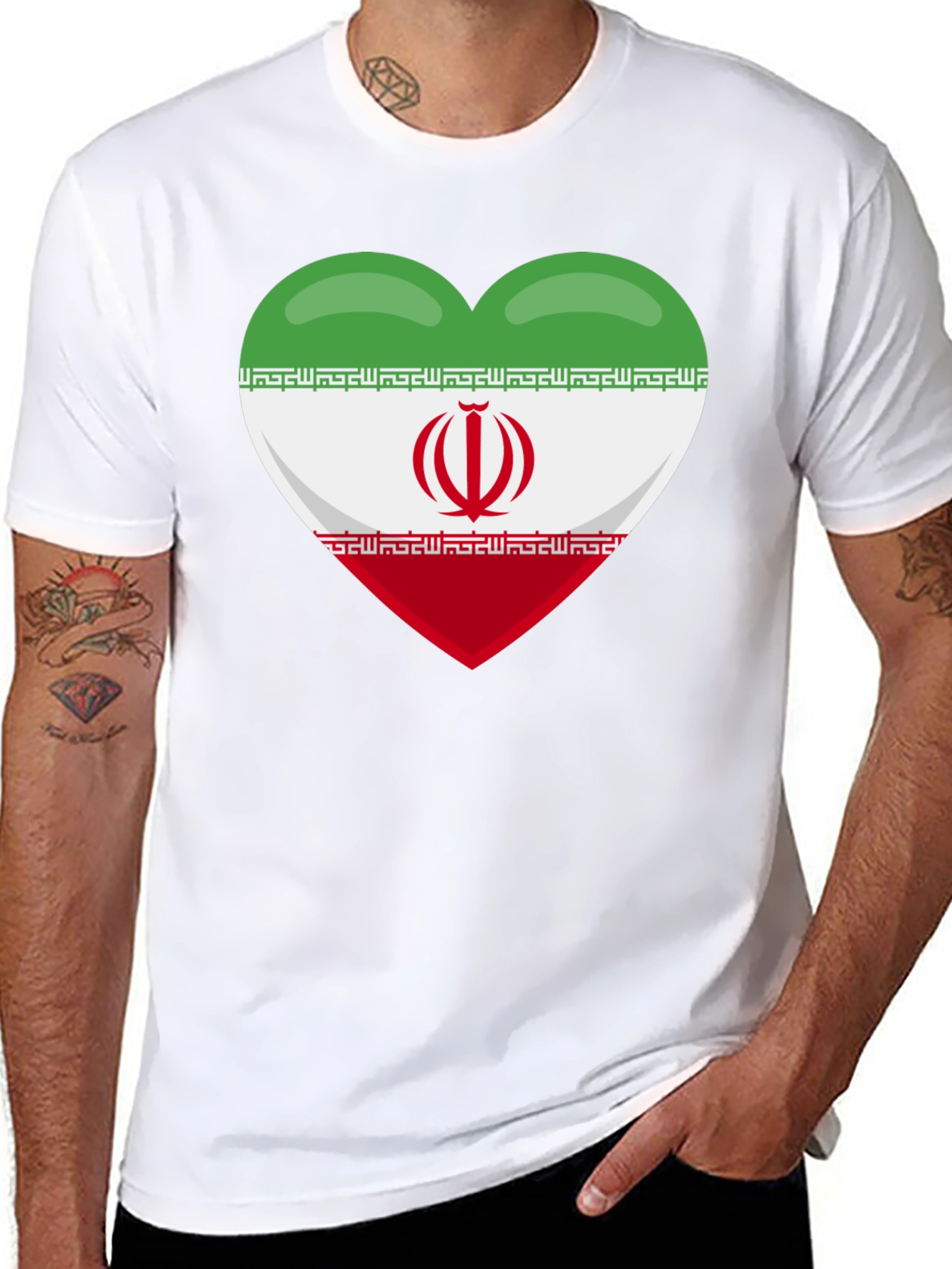 Iran Flag Heart T-Shirt - Show Your Love
