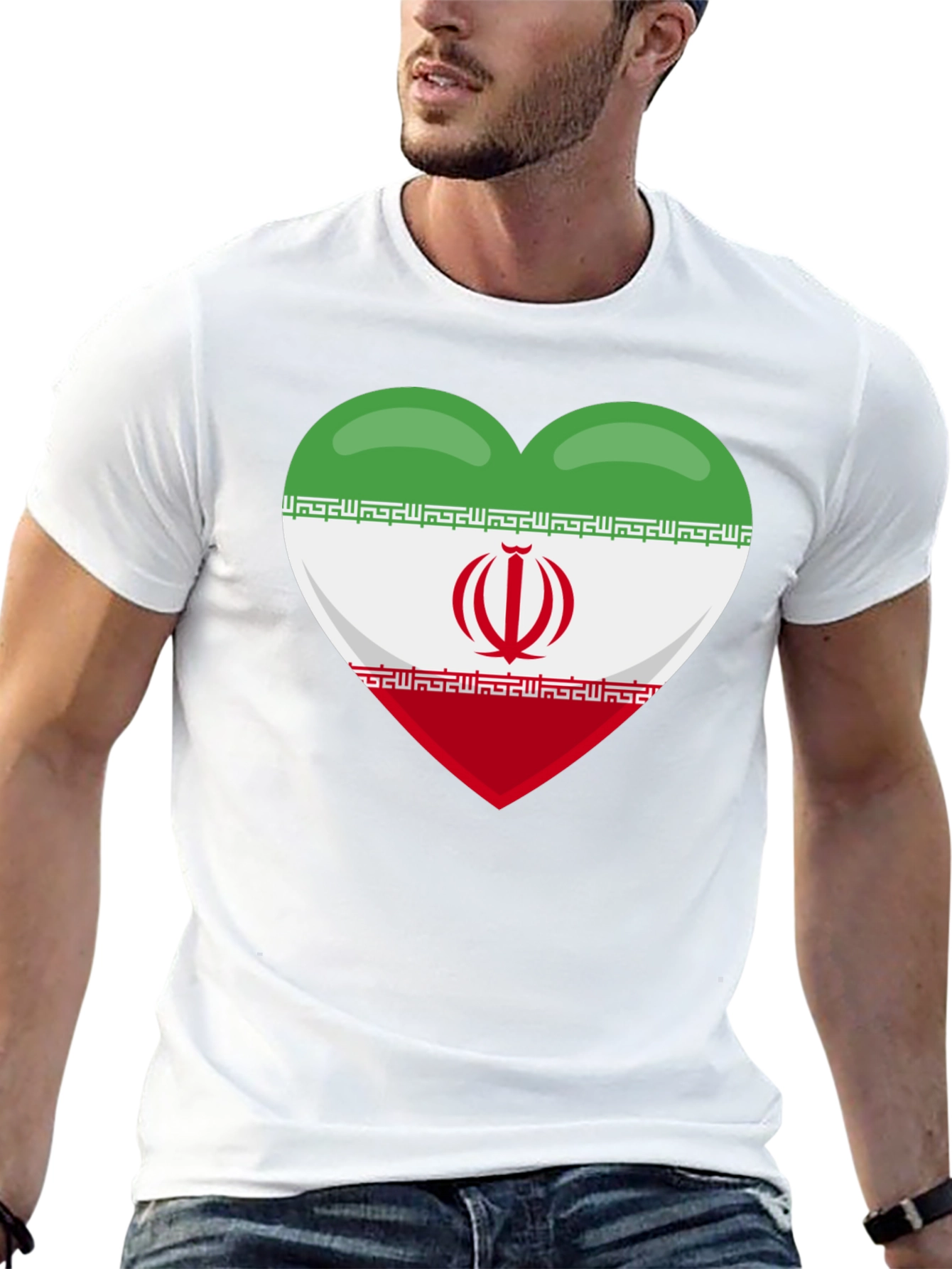 Iran Flag Heart T-Shirt - Show Your Love