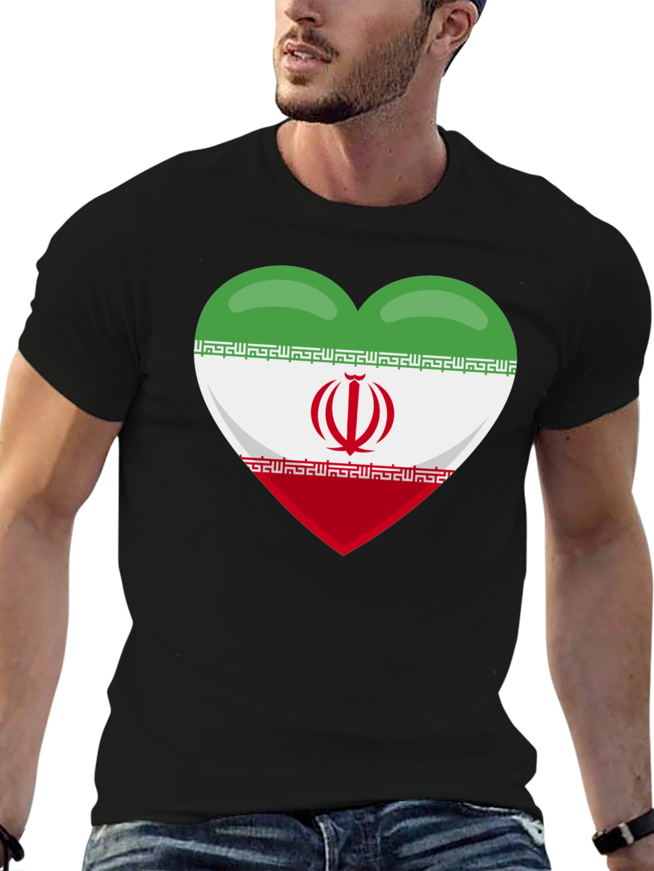 Iran Flag Heart T-Shirt - Show Your Love
