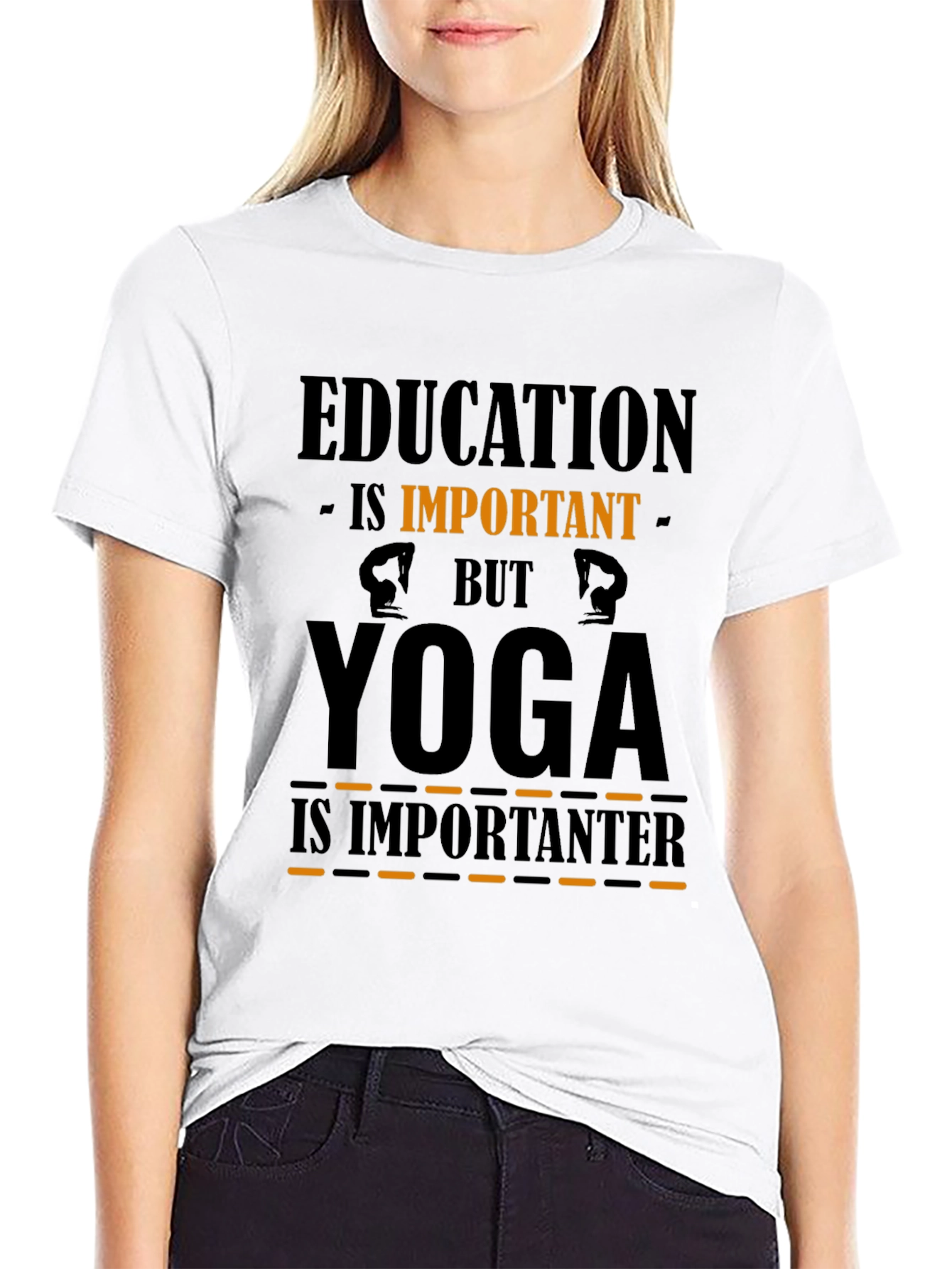 Yoga is Importanter Black Graphic Tee