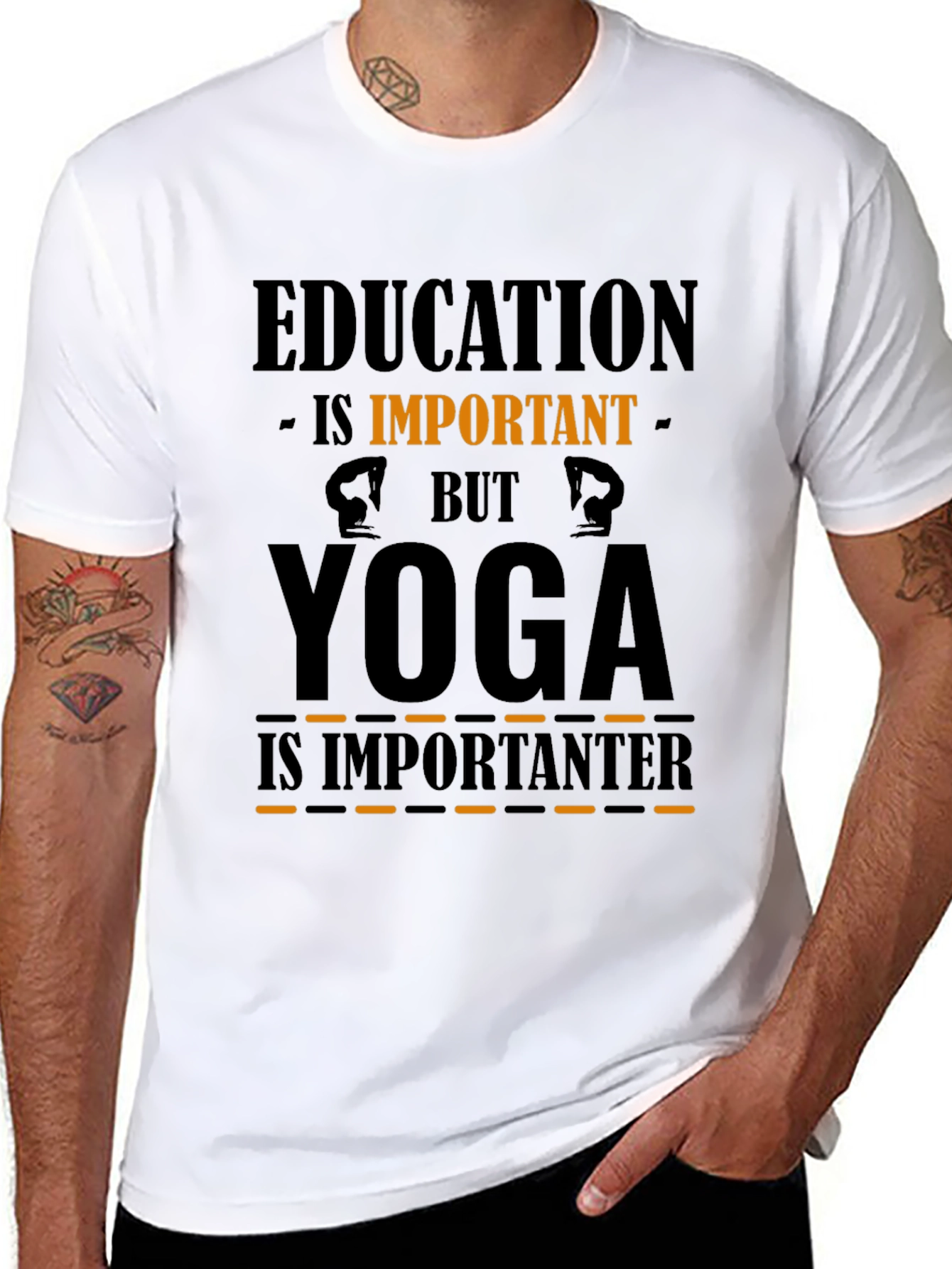 Yoga is Importanter Black Graphic Tee