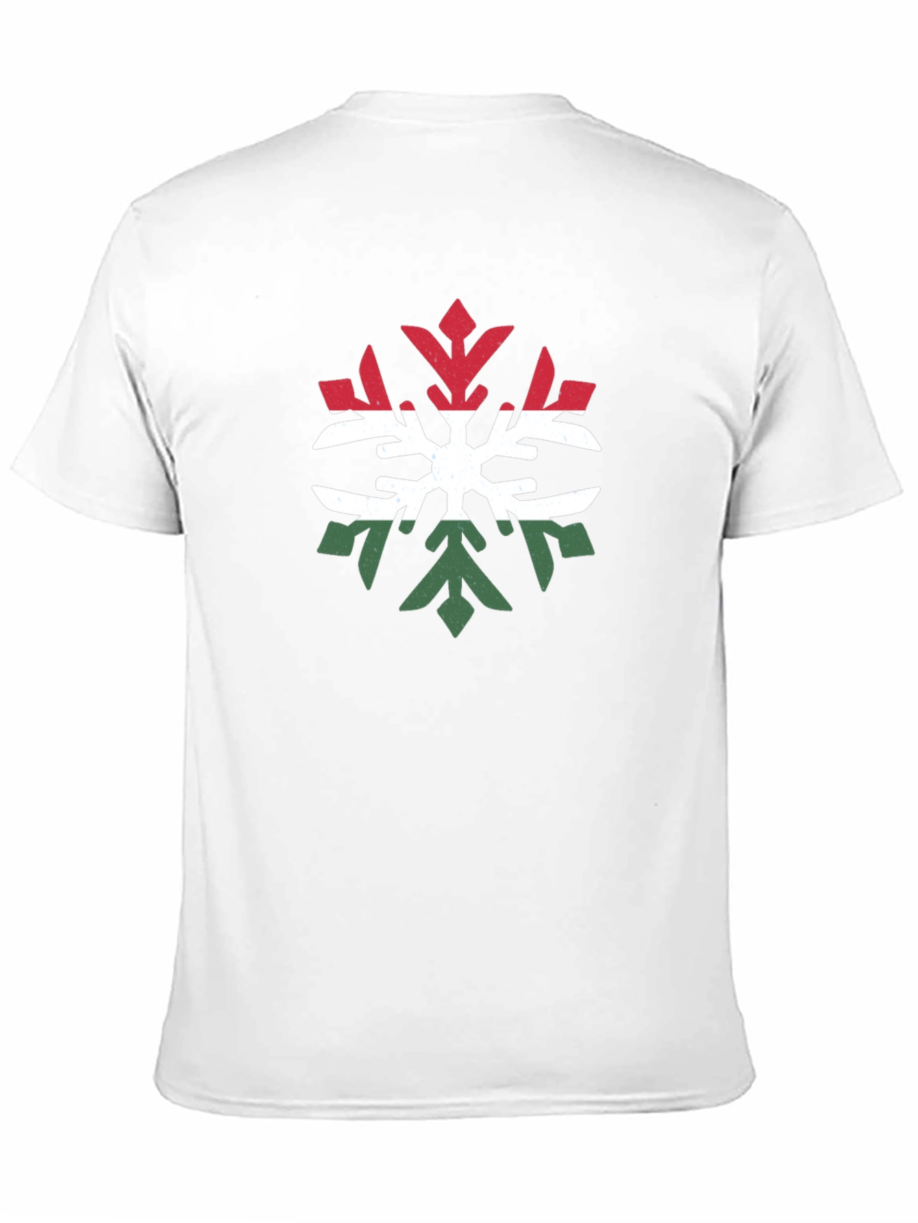 Hungary Flag Snowflake T-Shirt - Black