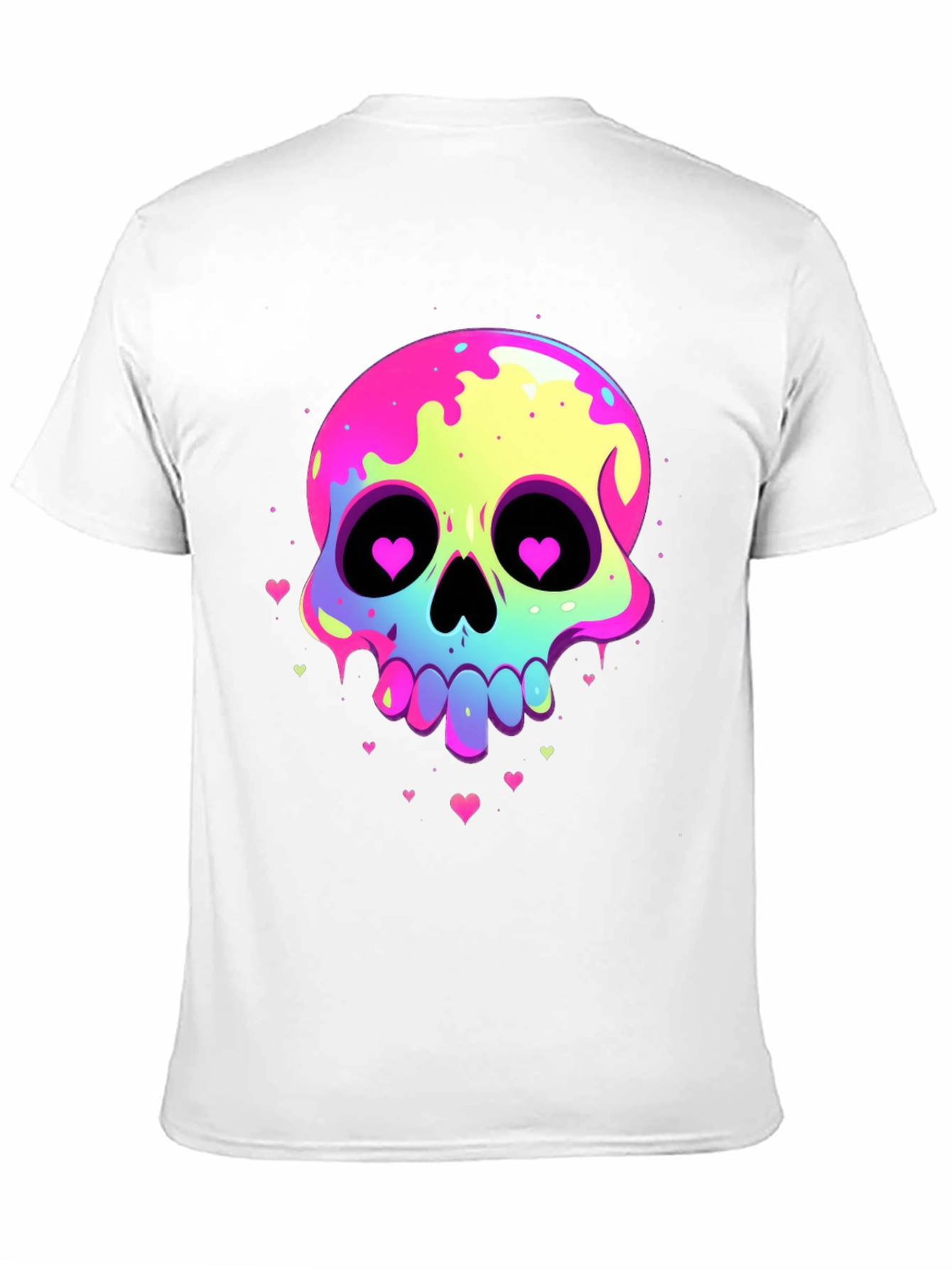 Neon Skull Heart Eyes Graphic Tee