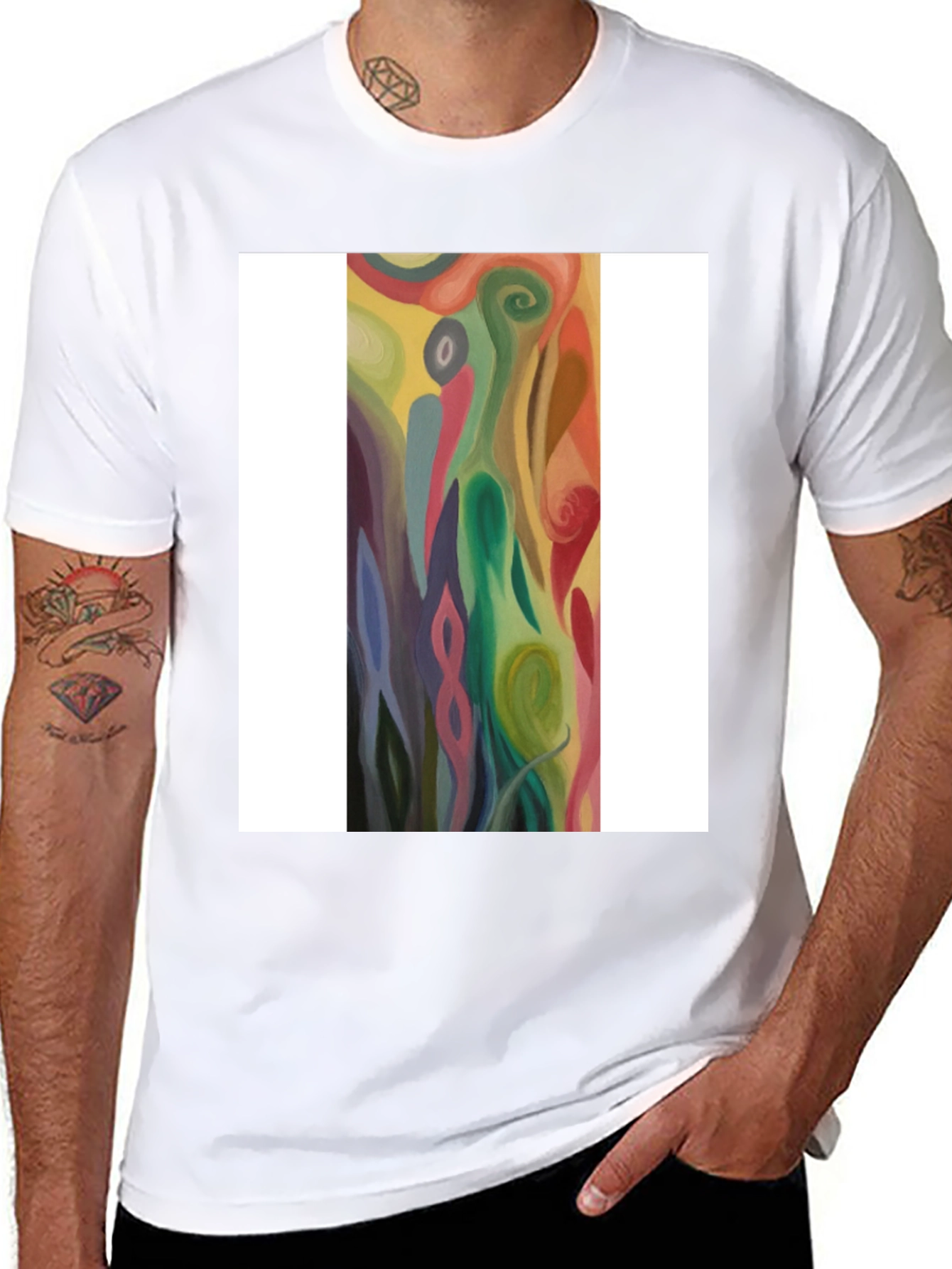 Abstract Art Graphic Tee - Modern Casual Style