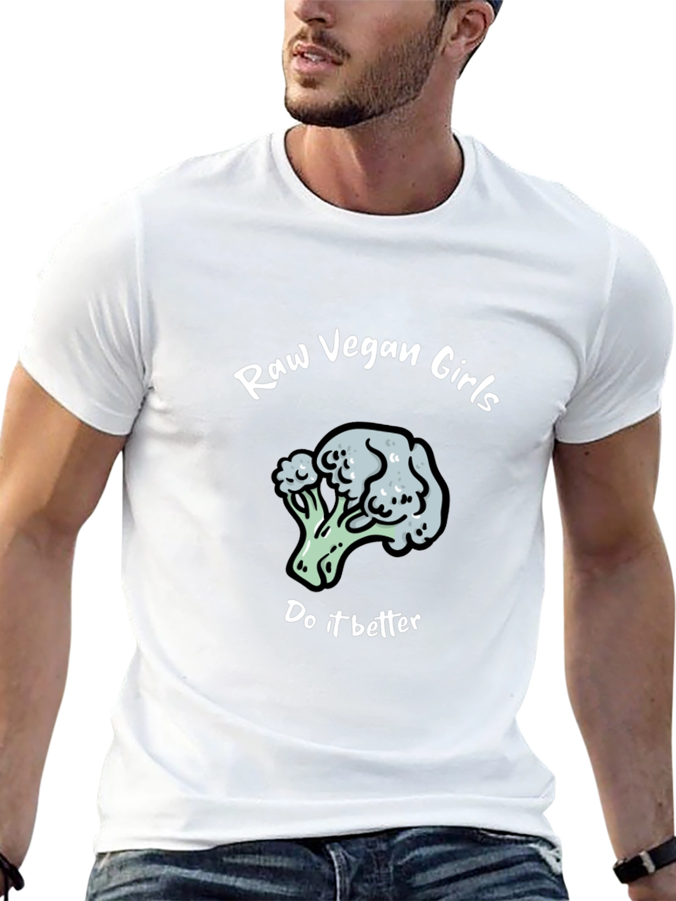 Raw Vegan Girls Broccoli T-Shirt - Funny Graphic Tee