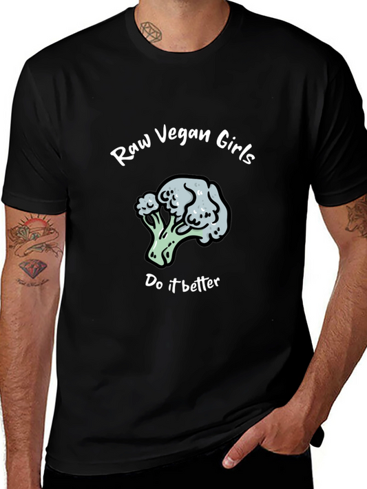 Raw Vegan Girls Broccoli T-Shirt - Funny Graphic Tee