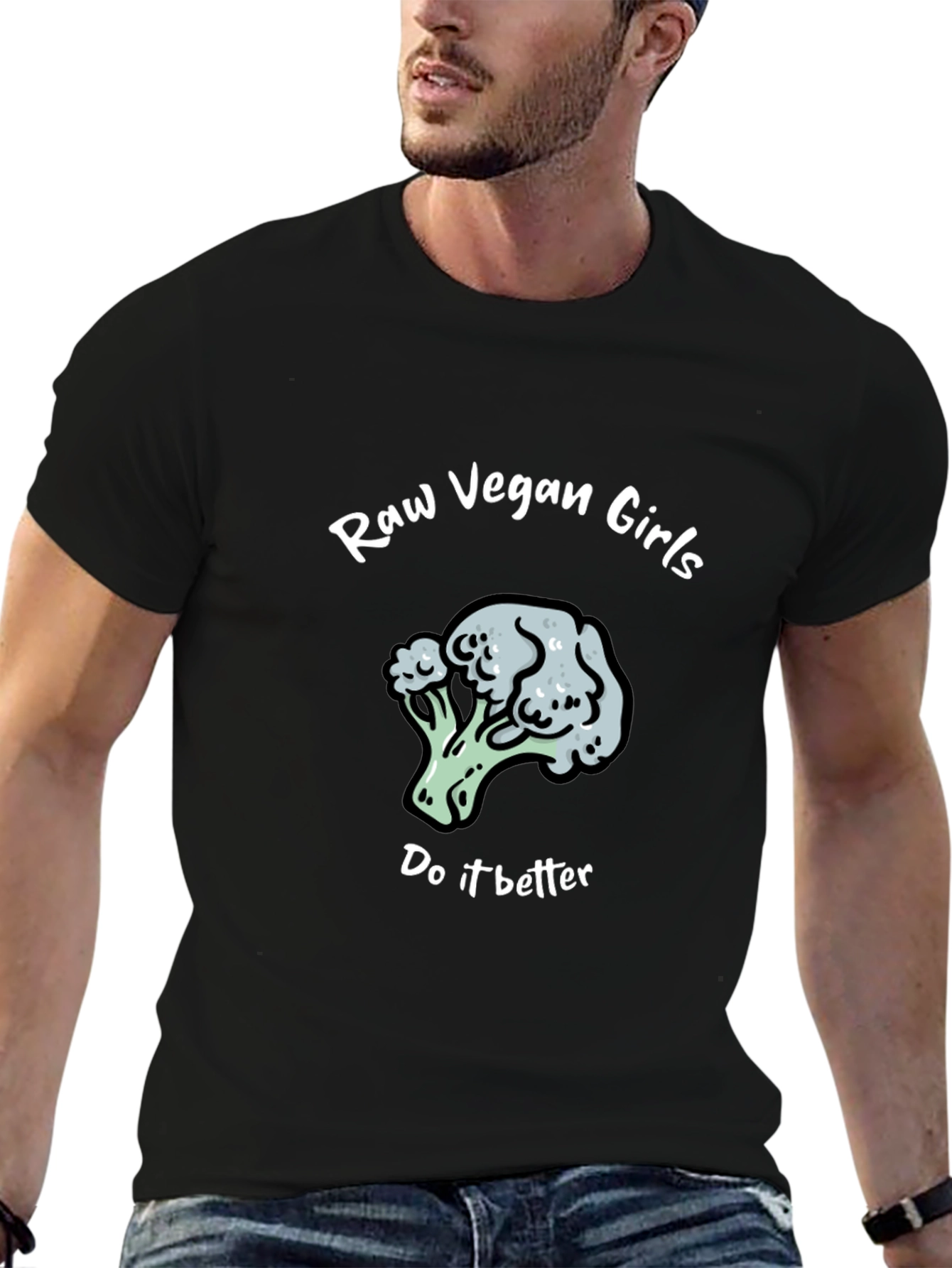 Raw Vegan Girls Broccoli T-Shirt - Funny Graphic Tee