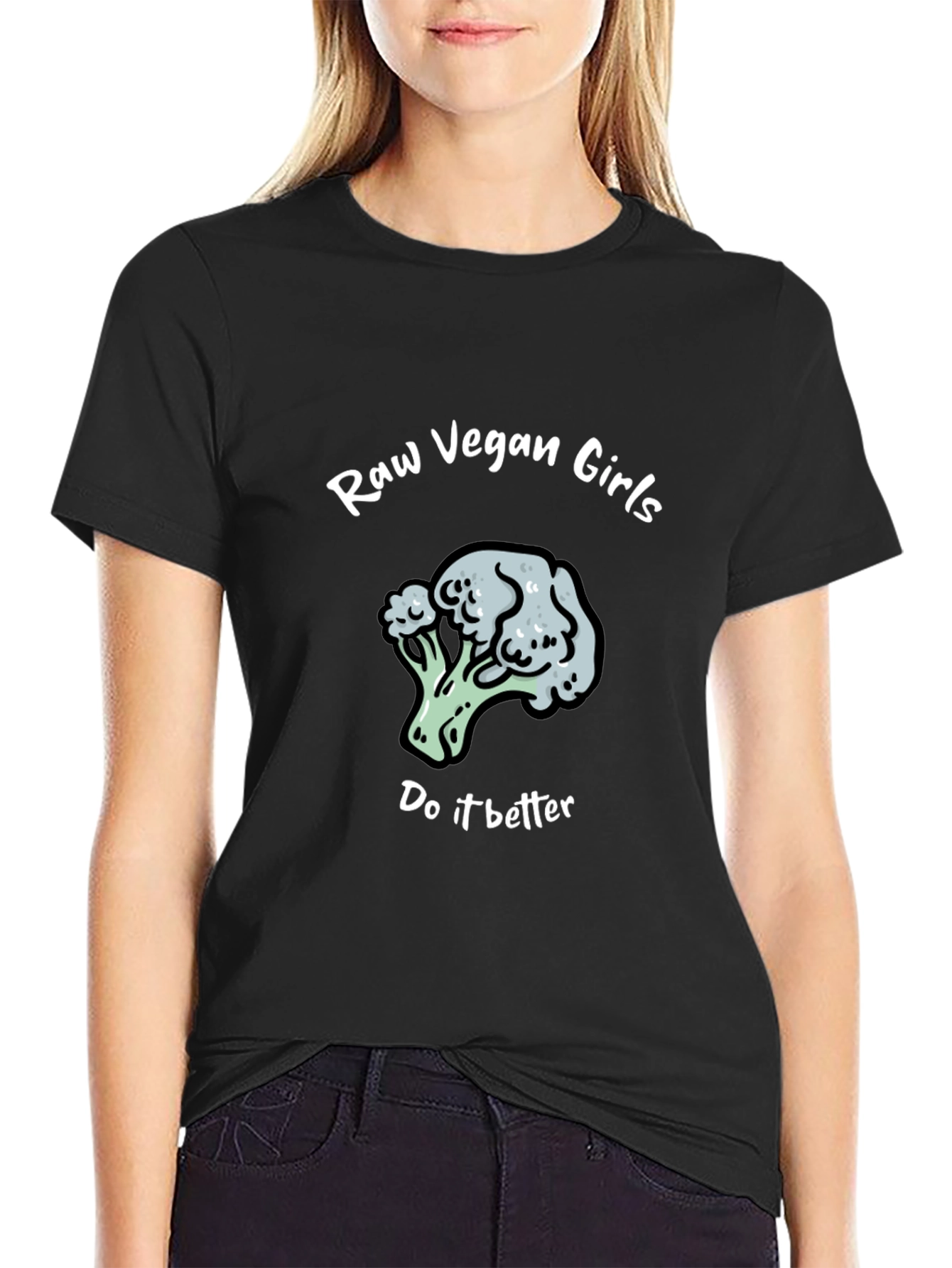 Raw Vegan Girls Broccoli T-Shirt - Funny Graphic Tee