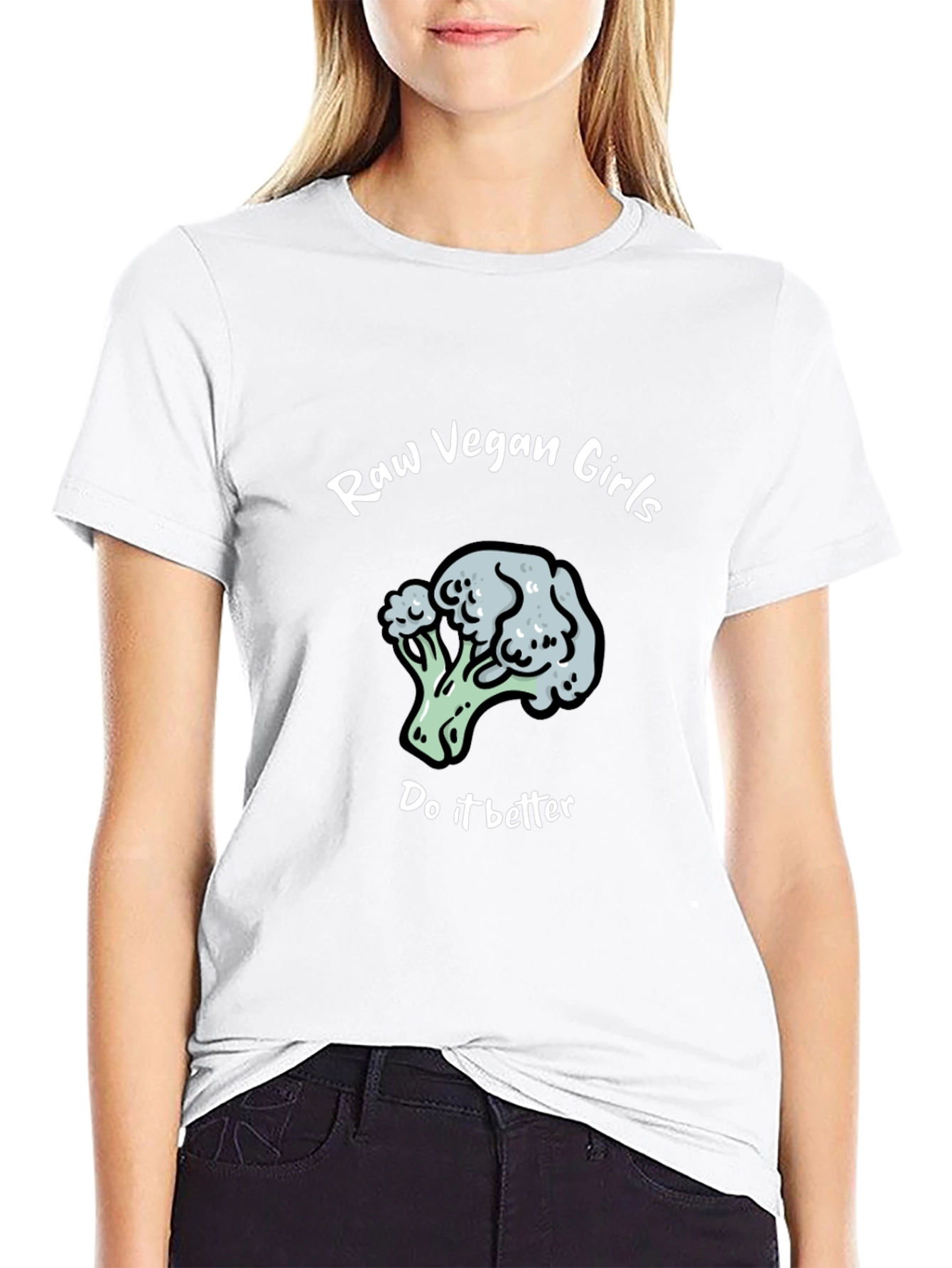 Raw Vegan Girls Broccoli T-Shirt - Funny Graphic Tee