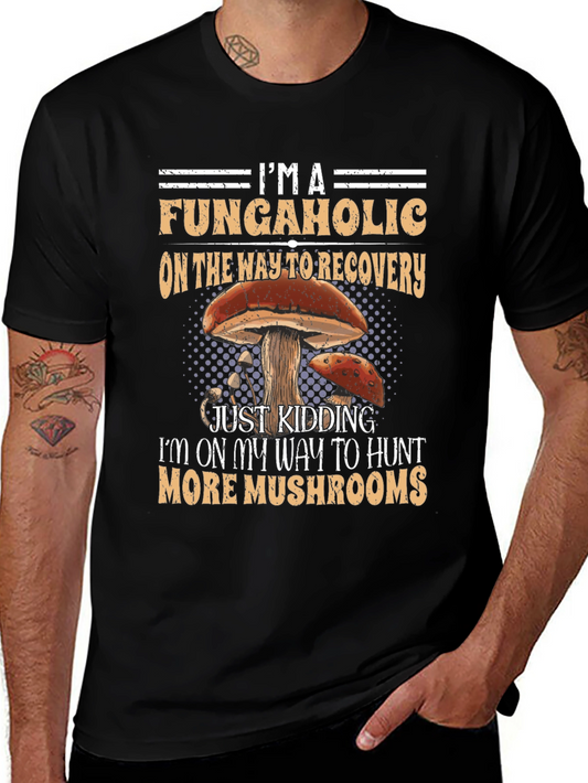 Fungaholics Mushroom Hunter Graphic T-Shirt