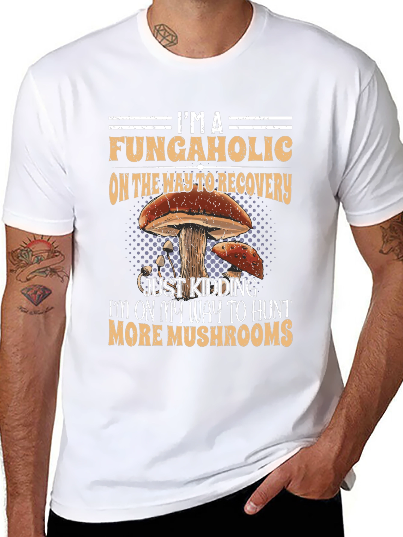 Fungaholics Mushroom Hunter Graphic T-Shirt