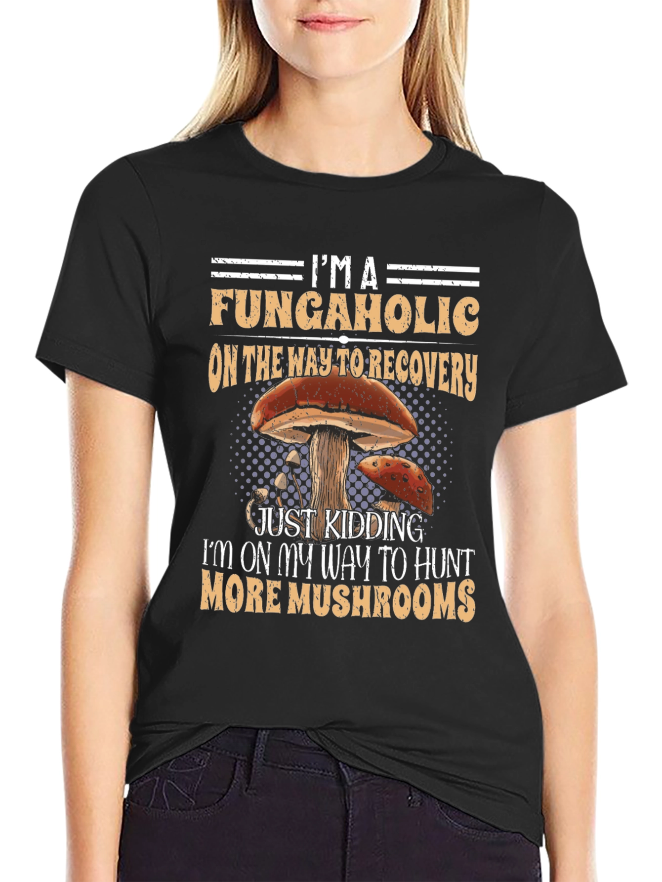 Fungaholics Mushroom Hunter Graphic T-Shirt