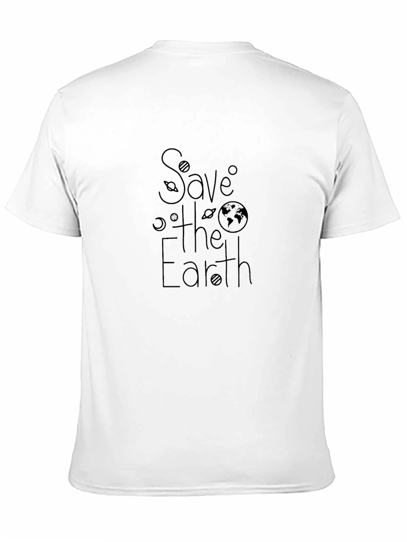 Save the Earth Graphic Tee - Black Casual T-Shirt