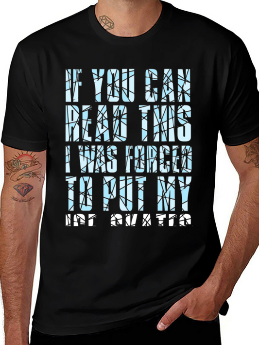 Funny Mens Black Graphic Tee - If You Can Read This