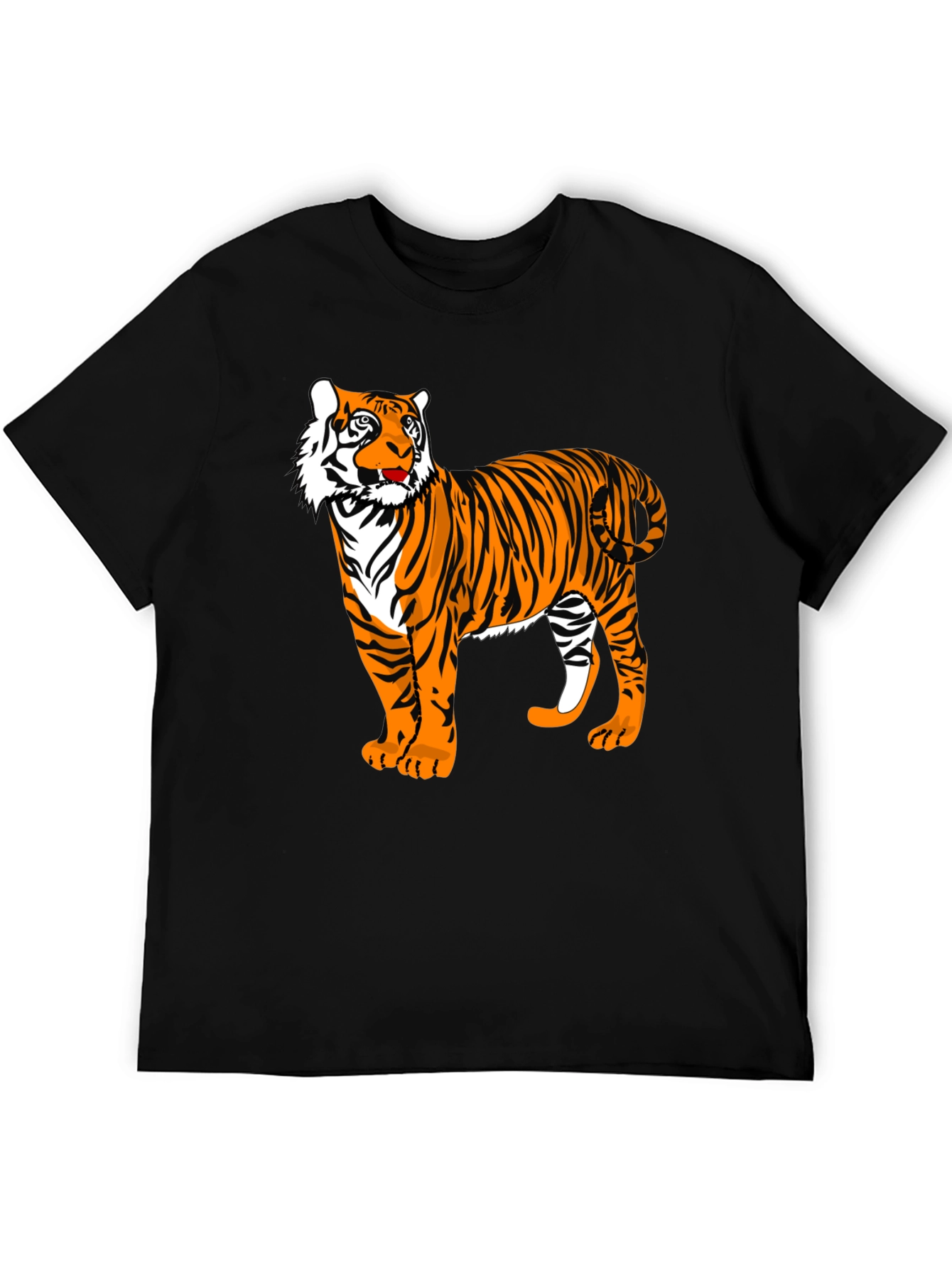 Black Tiger Graphic Tee - Animal Print Shirt