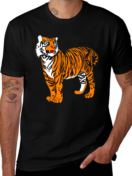 Black Tiger Graphic Tee - Animal Print Shirt