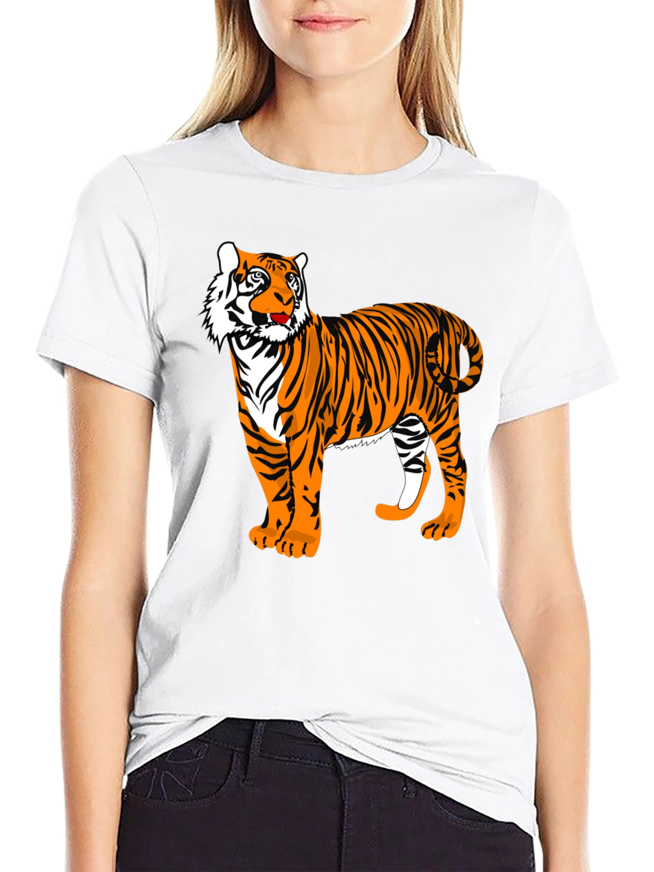 Black Tiger Graphic Tee - Animal Print Shirt