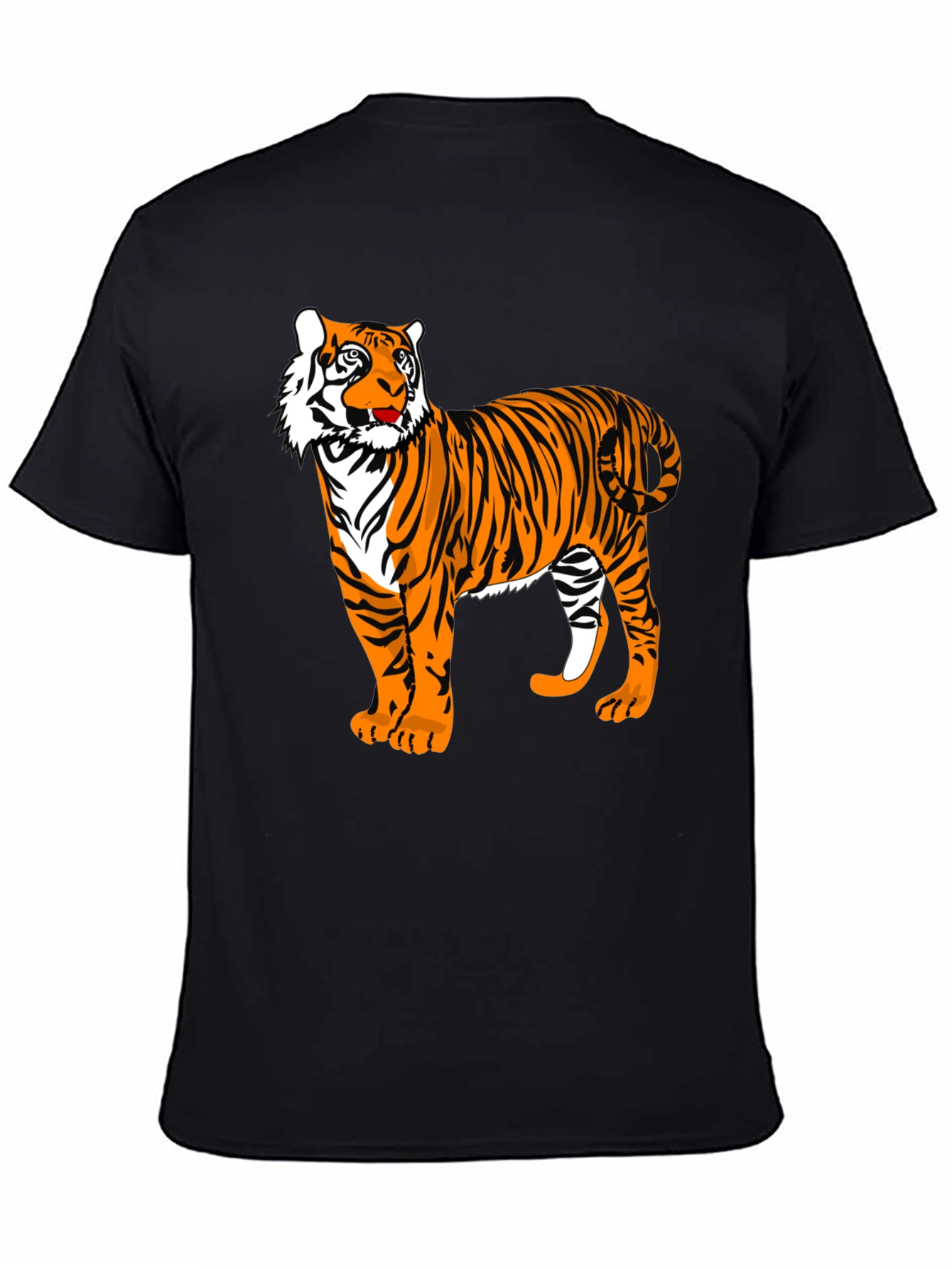 Black Tiger Graphic Tee - Animal Print Shirt