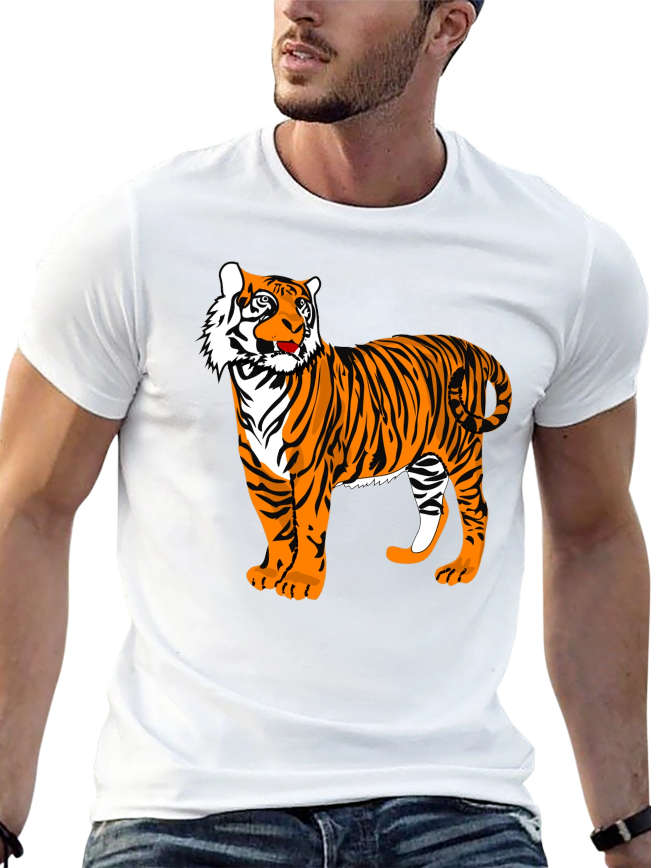 Black Tiger Graphic Tee - Animal Print Shirt