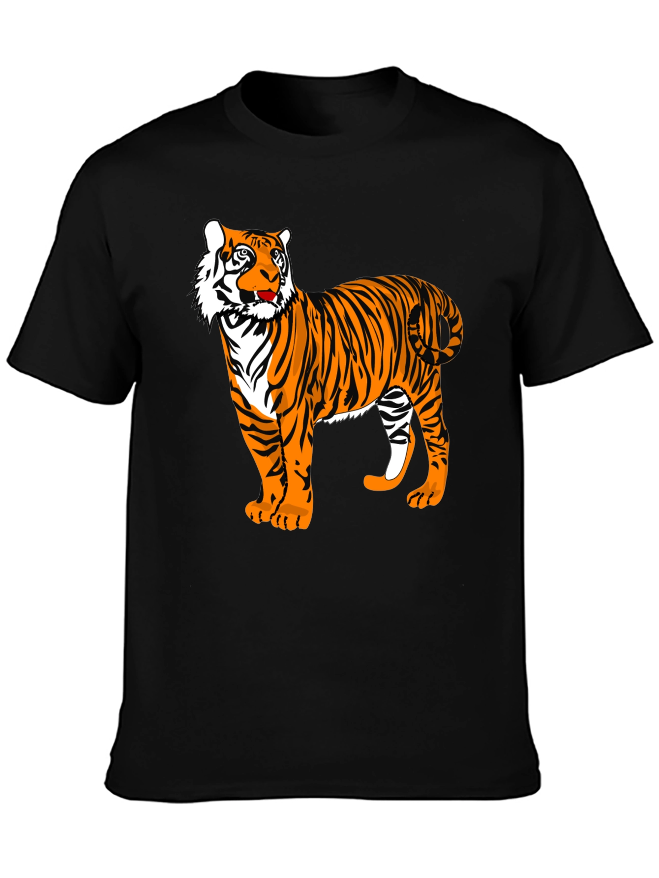 Black Tiger Graphic Tee - Animal Print Shirt