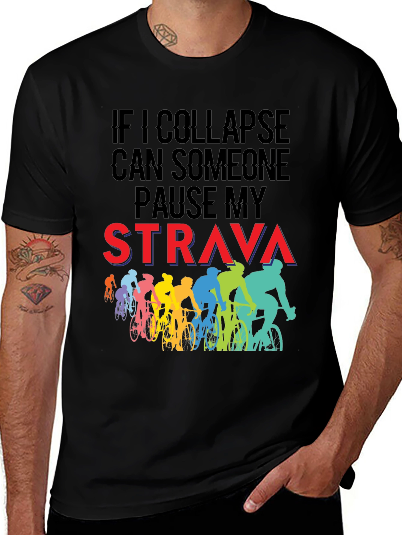Funny Cycling T-Shirt: If I Collapse Pause Strava