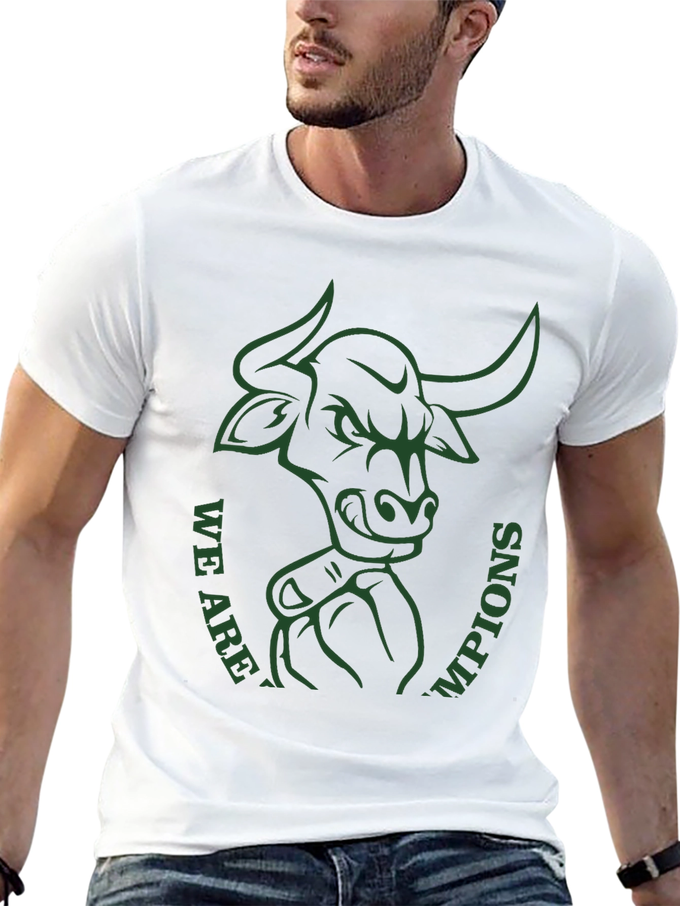 Bull Champions Graphic Tee - Black Cotton T-Shirt