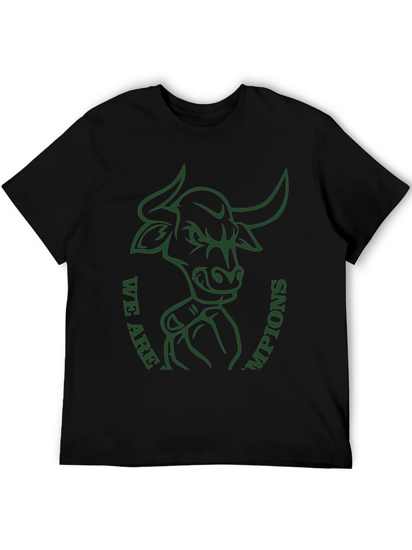 Bull Champions Graphic Tee - Black Cotton T-Shirt