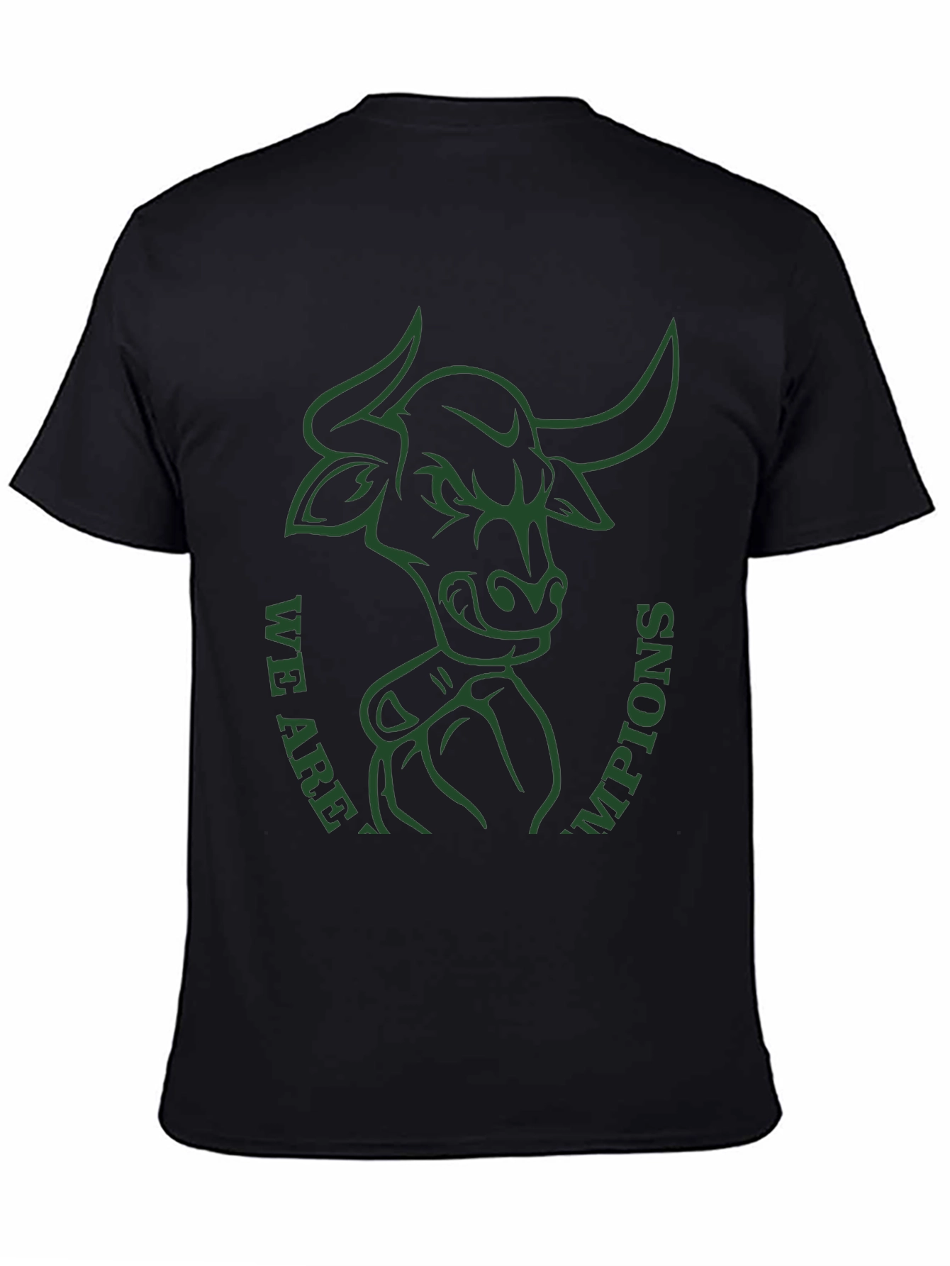 Bull Champions Graphic Tee - Black Cotton T-Shirt