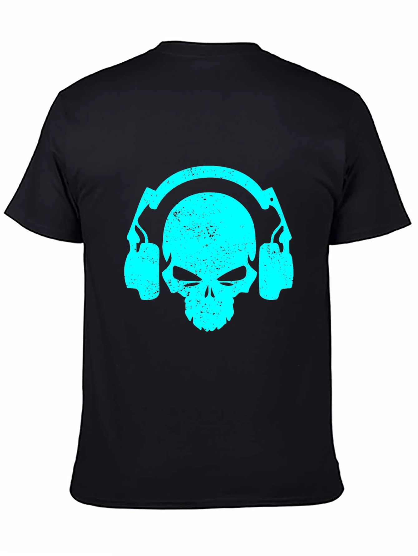 Skull Headphones Graphic Tee - Black