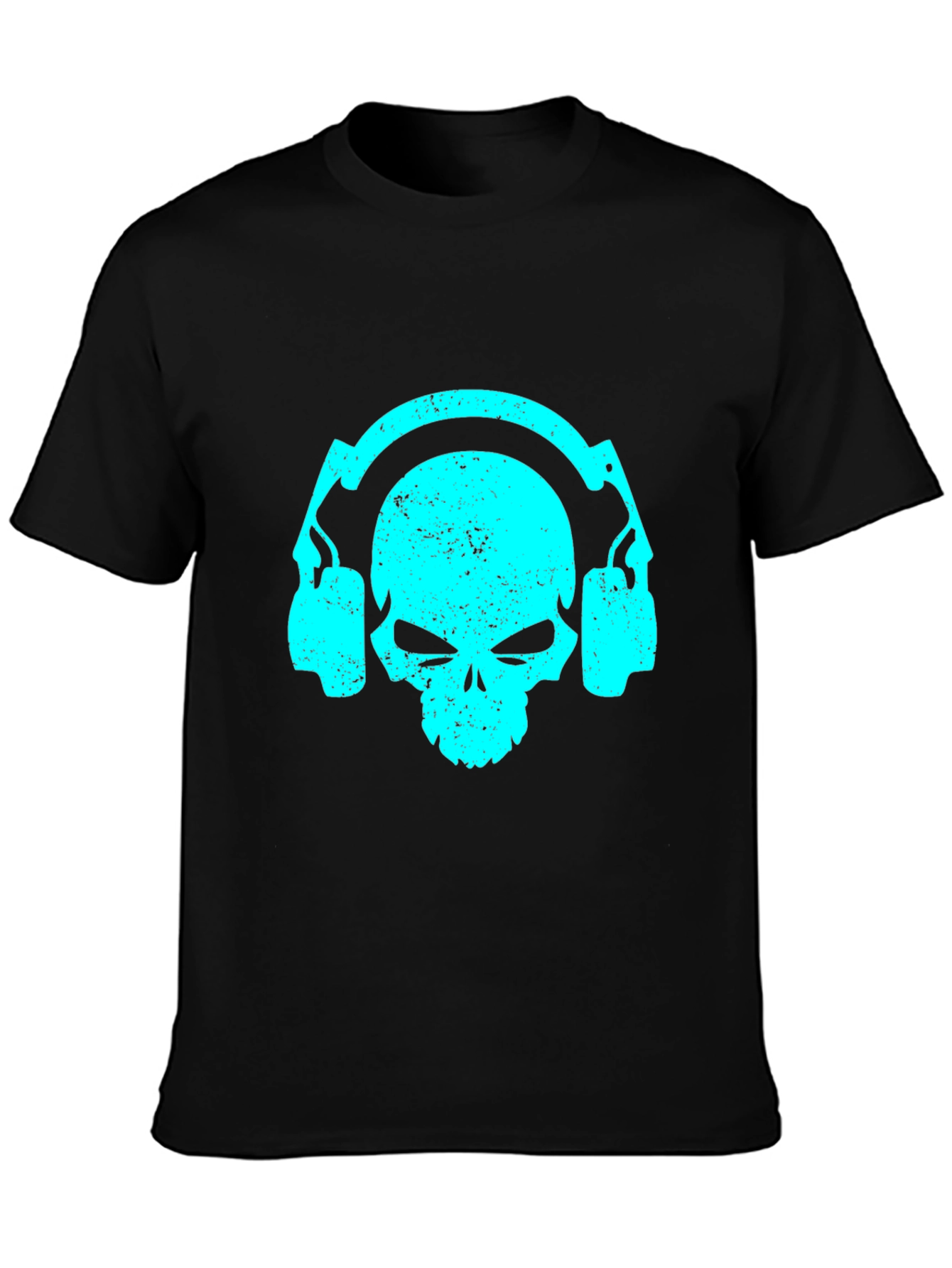 Skull Headphones Graphic Tee - Black
