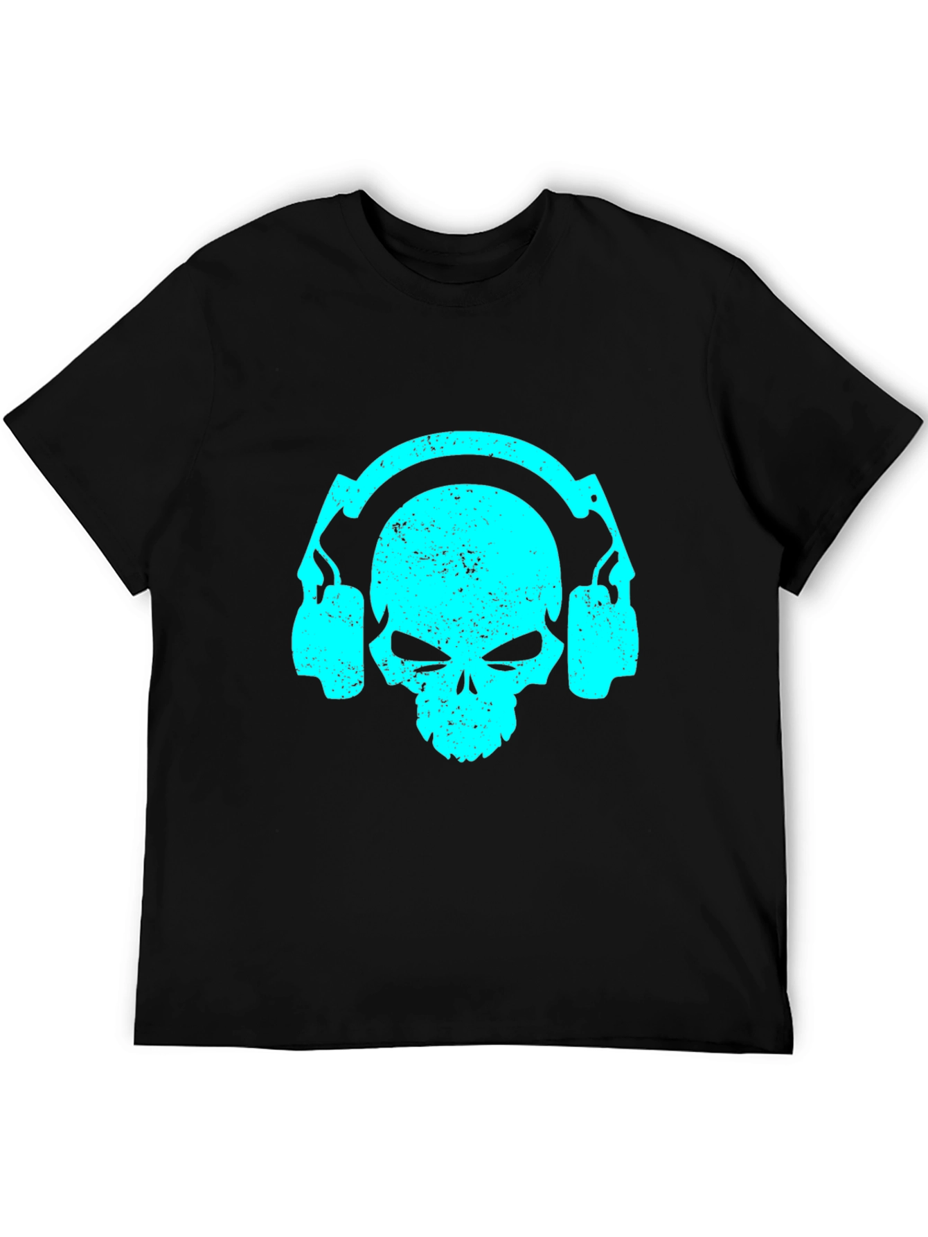 Skull Headphones Graphic Tee - Black