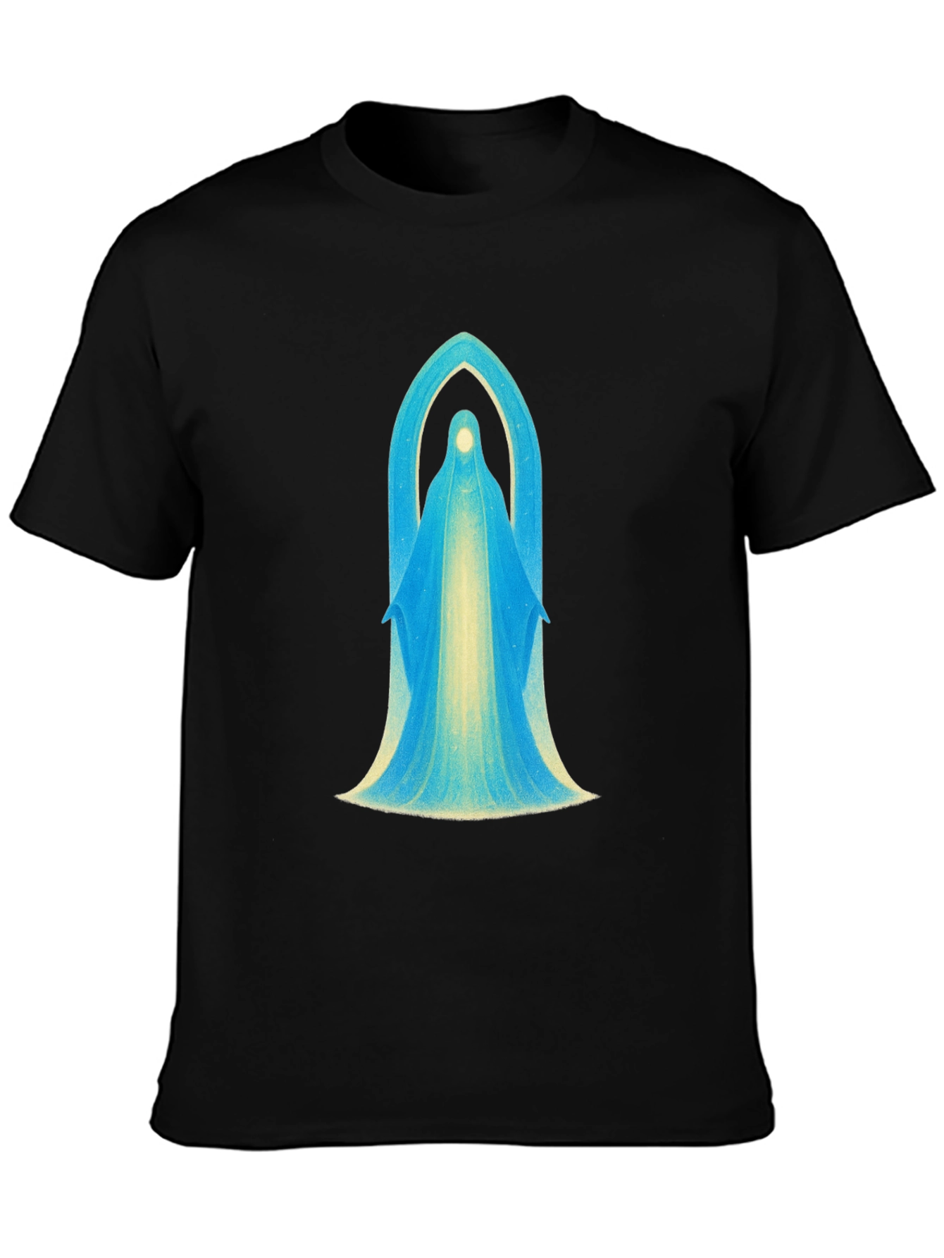 Mystical Virgin Mary Graphic Black T-Shirt