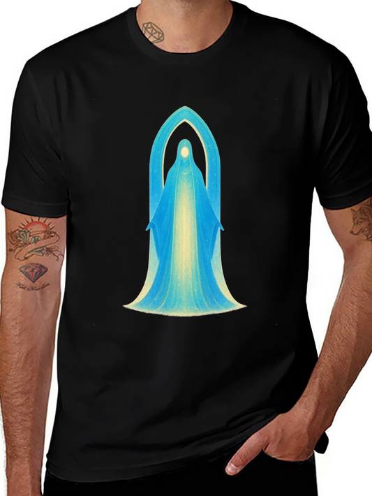 Mystical Virgin Mary Graphic Black T-Shirt