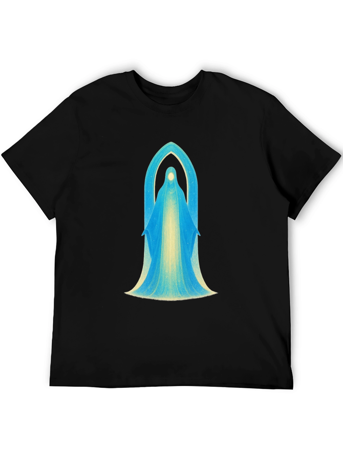 Mystical Virgin Mary Graphic Black T-Shirt
