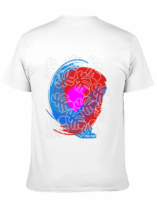 Abstract Monstera Leaf Print Tee