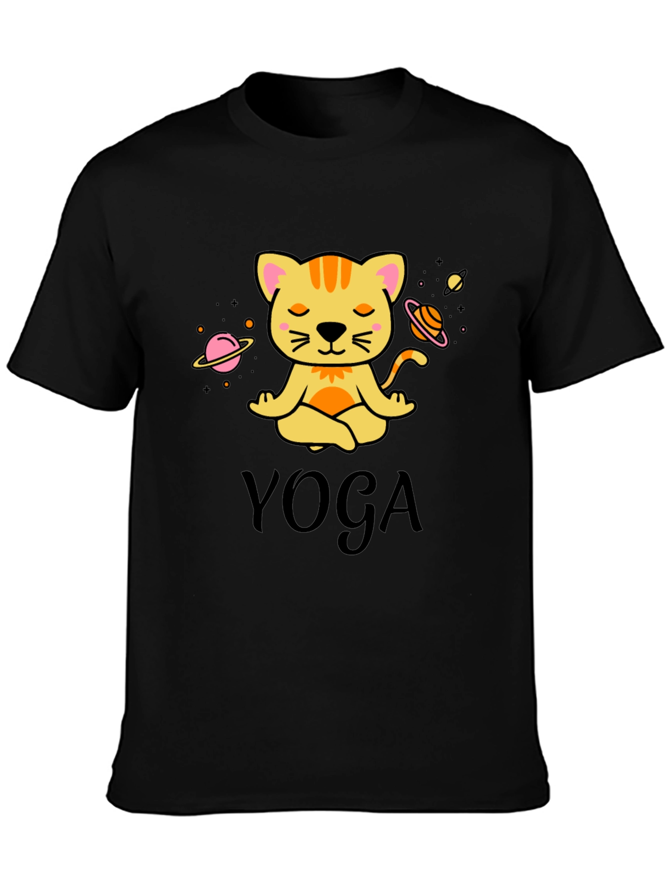 Yoga Cat Graphic T-Shirt: Meditating Feline Tee