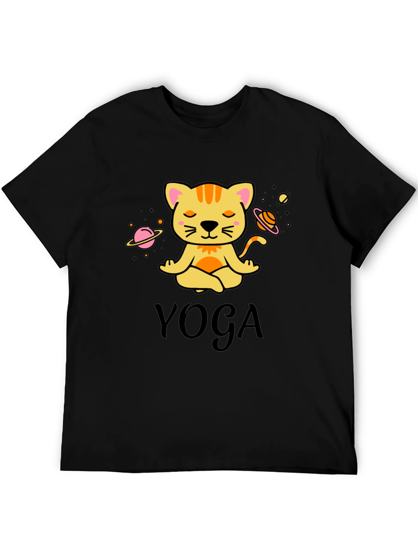 Yoga Cat Graphic T-Shirt: Meditating Feline Tee