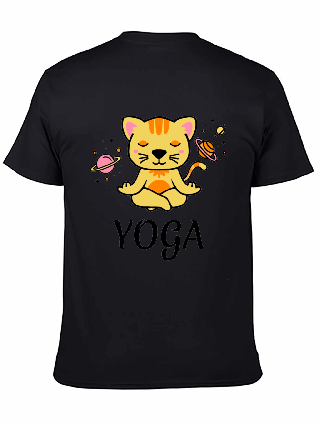 Yoga Cat Graphic T-Shirt: Meditating Feline Tee