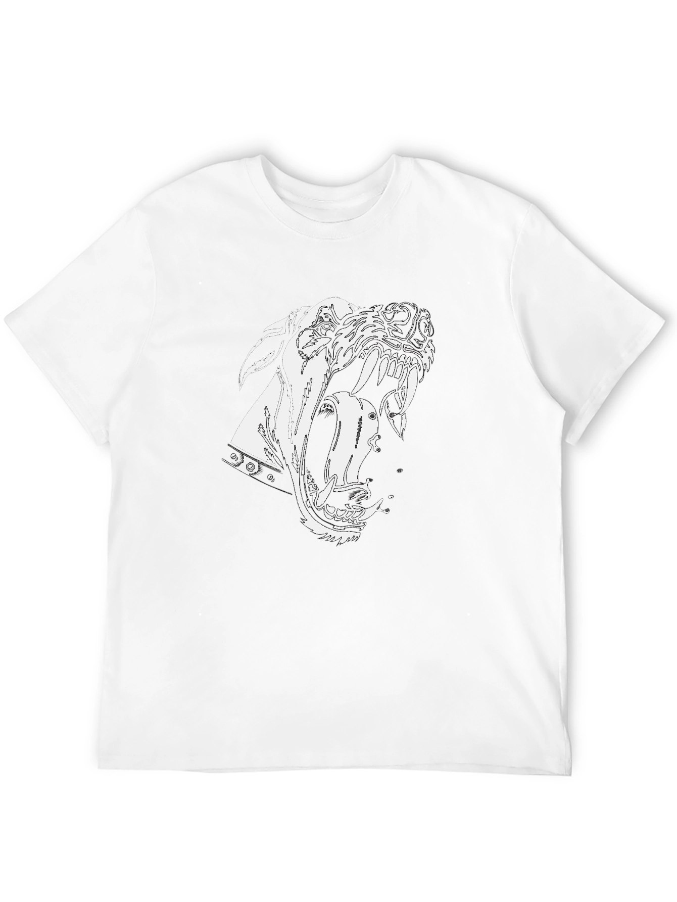 Aggressive Dog Graphic Black T-Shirt