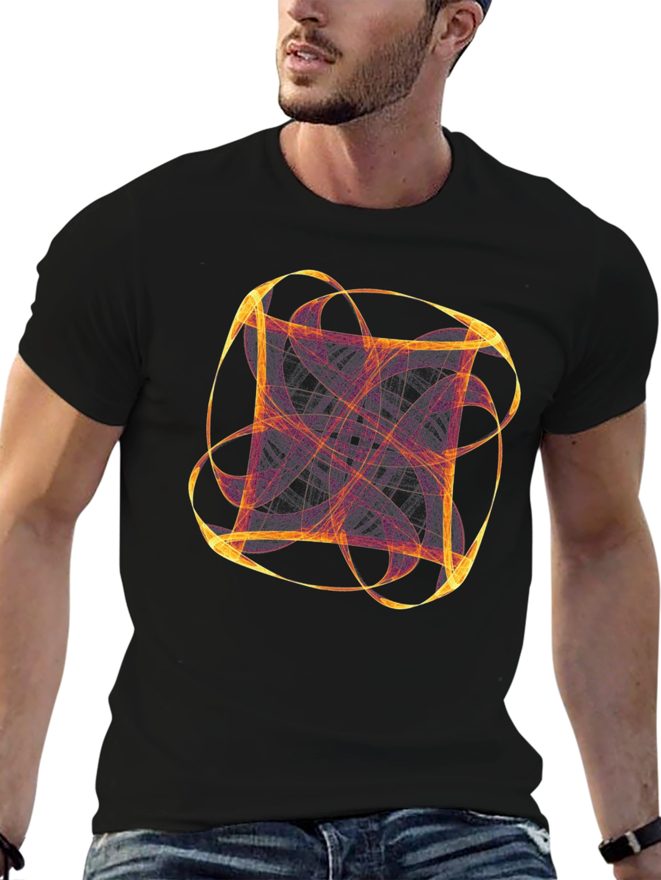 Abstract Graphic Tee - Black