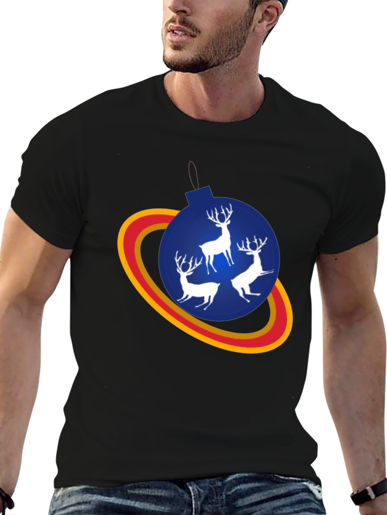 Festive Reindeer Ornament T-Shirt - Holiday Style