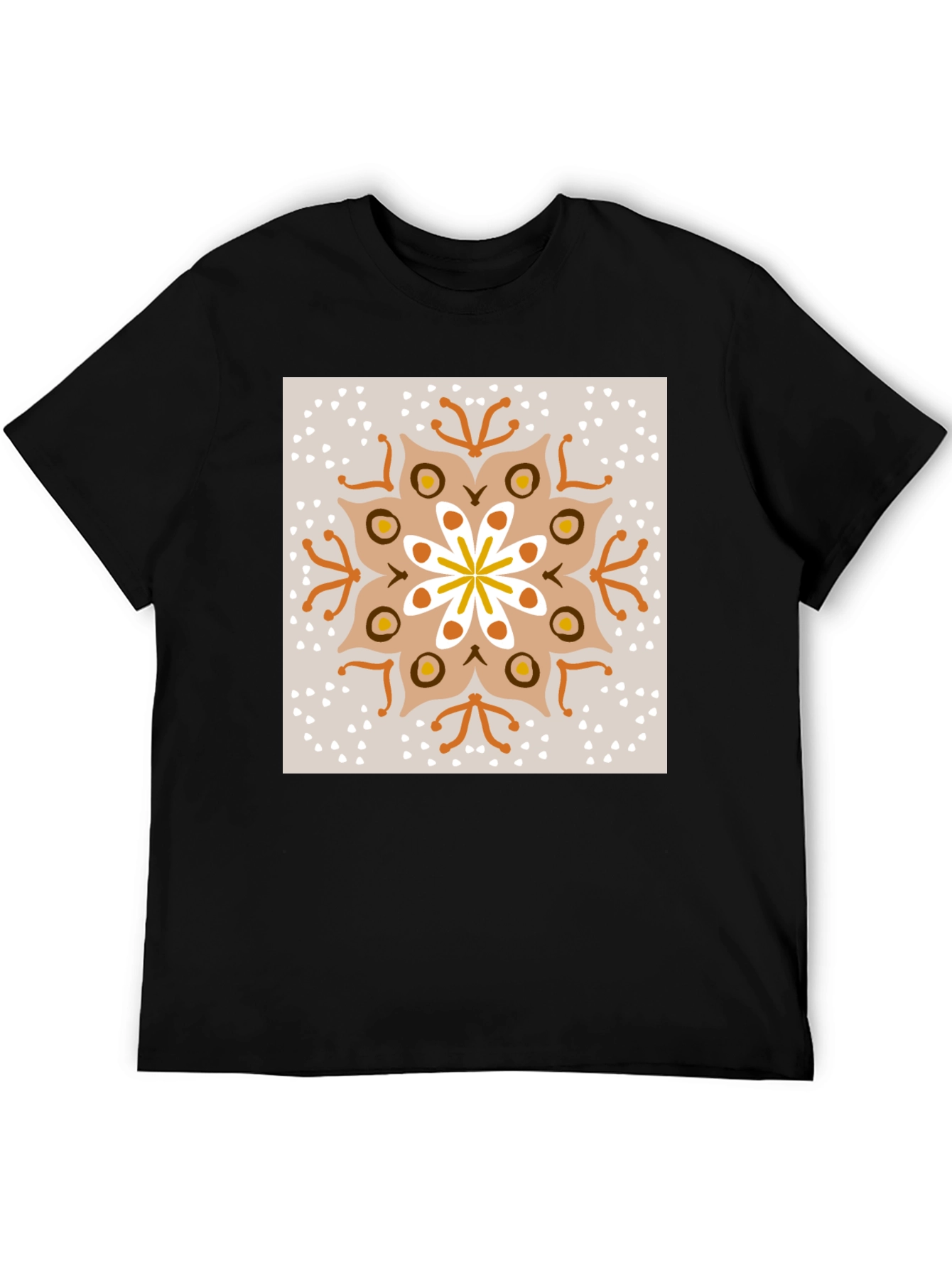 Boho Mandala Graphic Tee - Unisex Black T-Shirt
