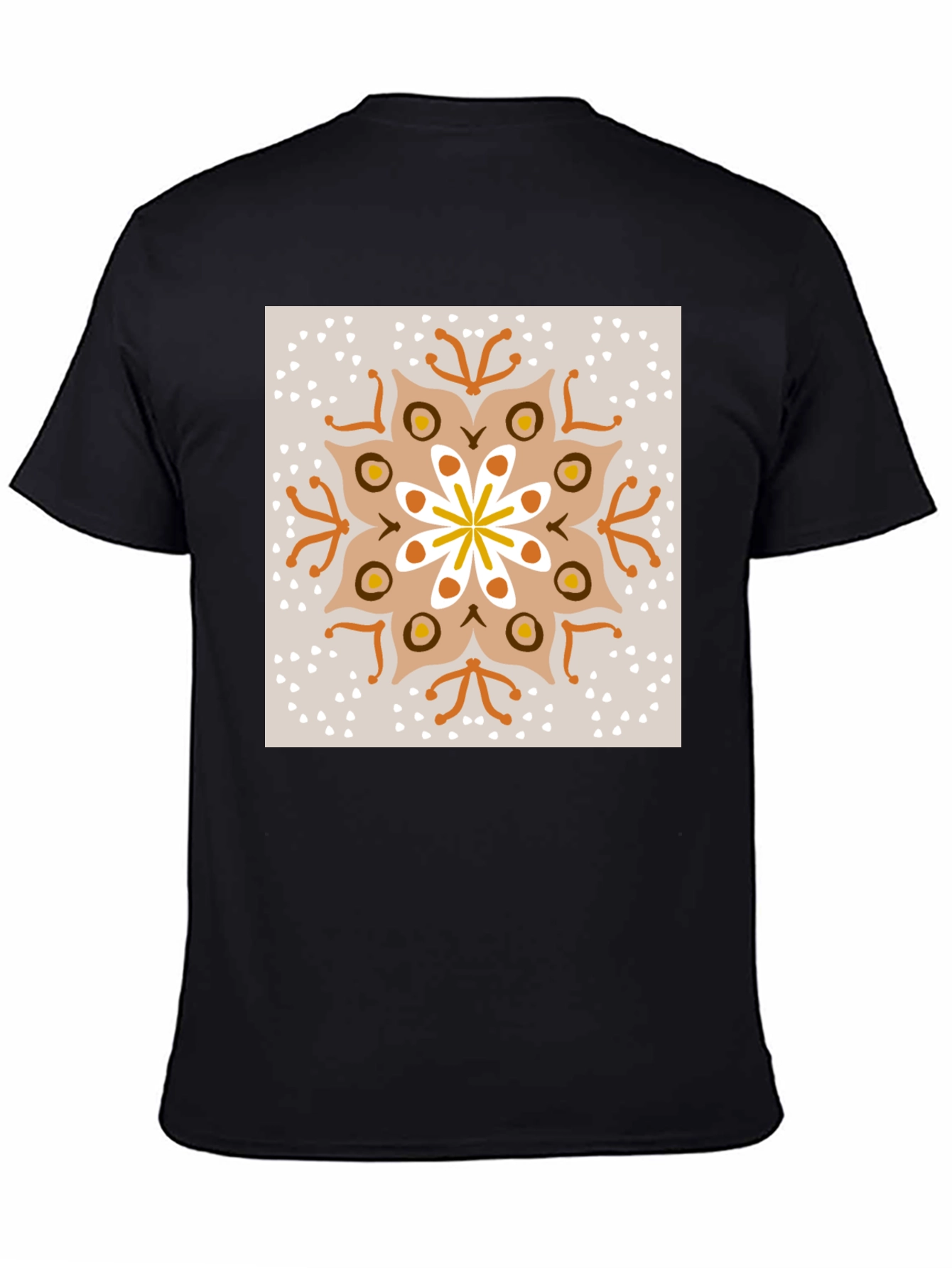 Boho Mandala Graphic Tee - Unisex Black T-Shirt