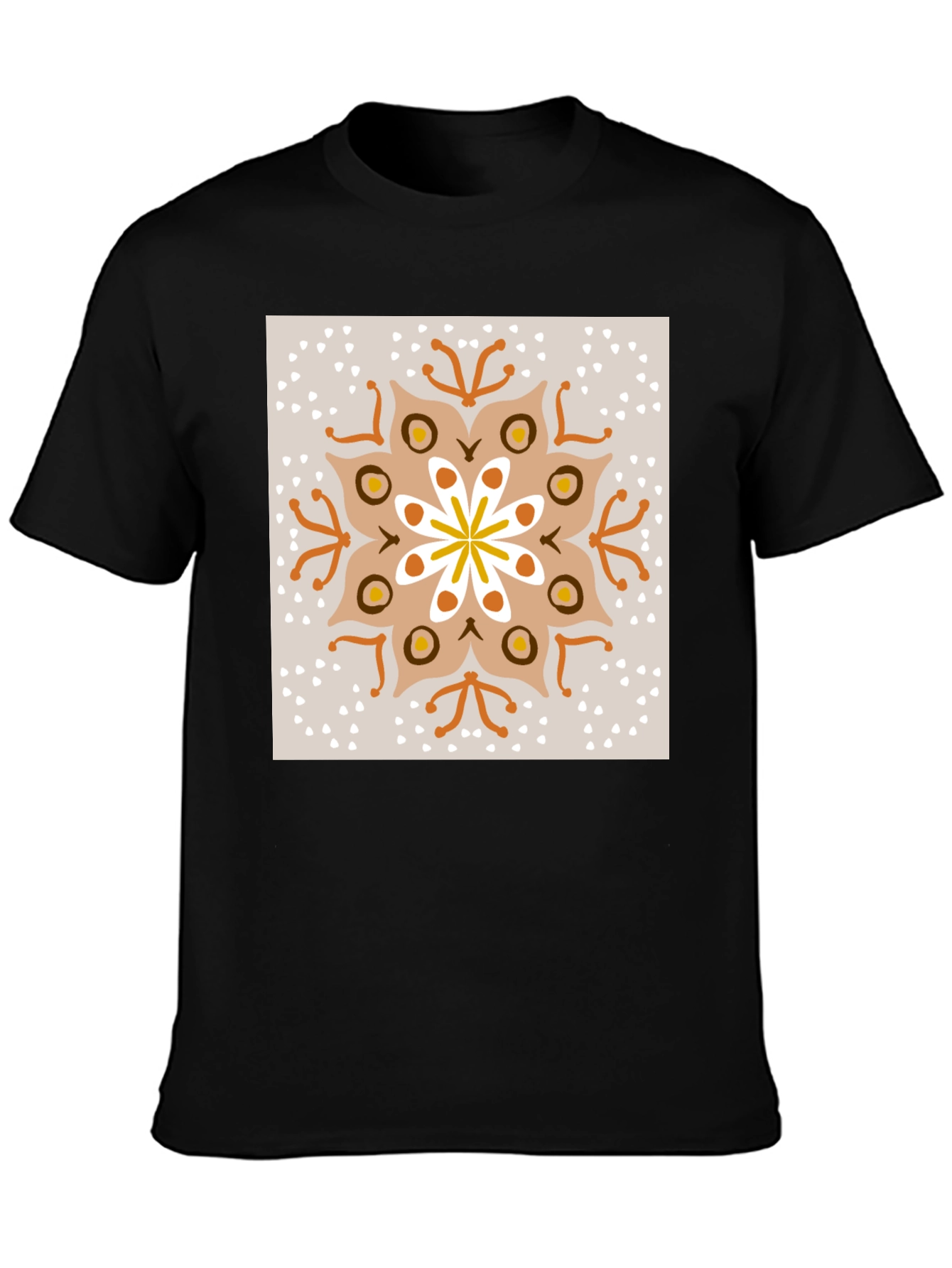 Boho Mandala Graphic Tee - Unisex Black T-Shirt