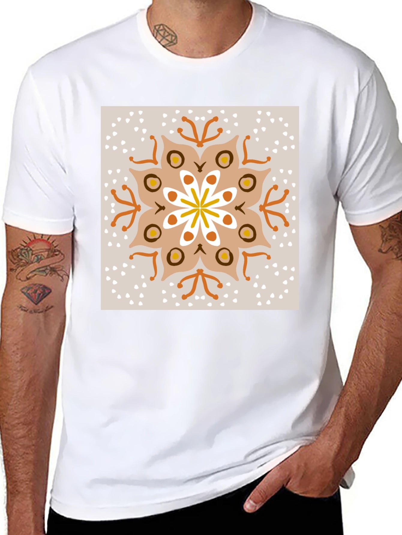 Boho Mandala Graphic Tee - Unisex Black T-Shirt