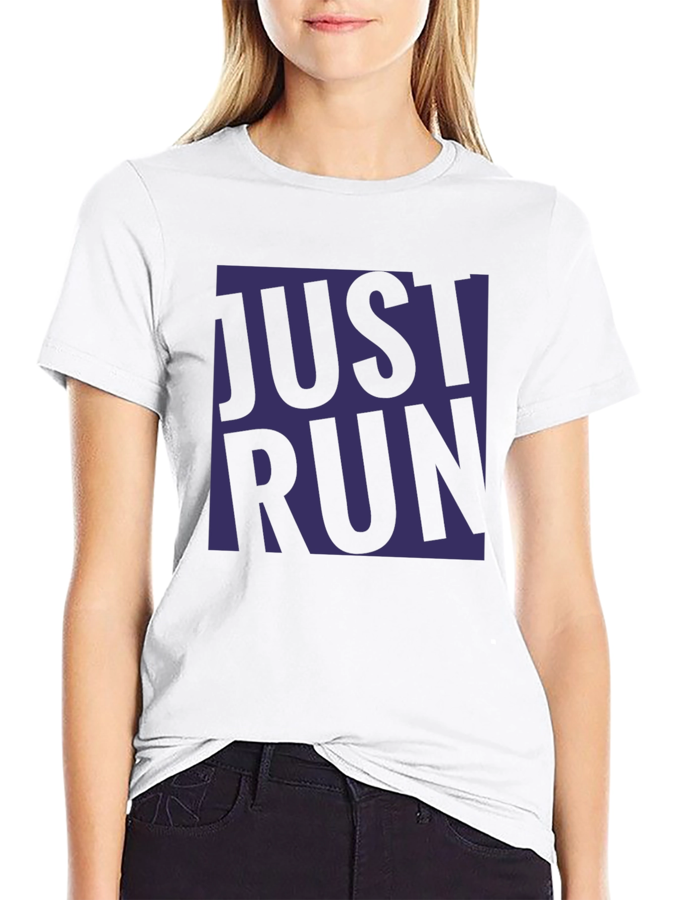 Just Run Graphic T-Shirt - Black